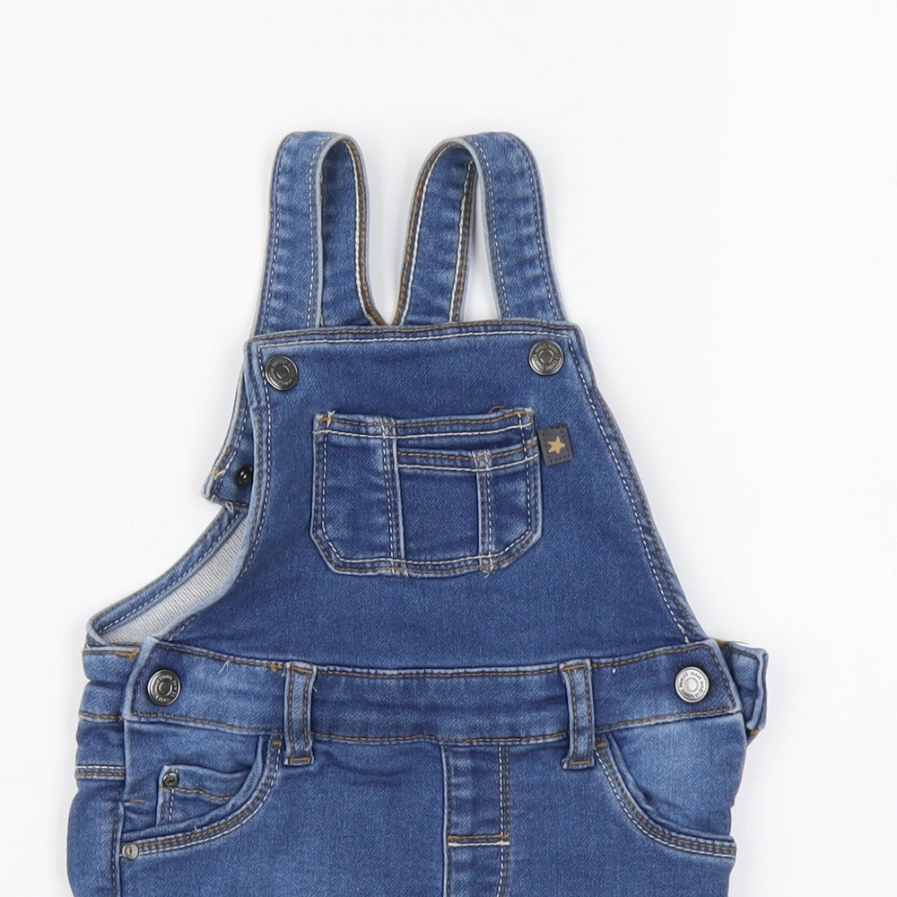 Primark Baby Blue Cotton Dungaree One-Piece Size 18-24 Months Pullover
