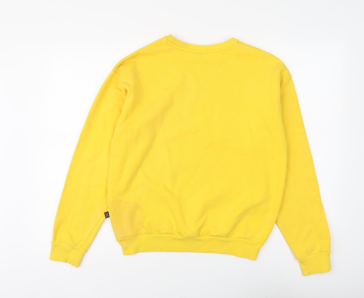 PUMA Womens Yellow Cotton Pullover Sweatshirt Size S Pullover