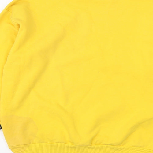 PUMA Womens Yellow Cotton Pullover Sweatshirt Size S Pullover