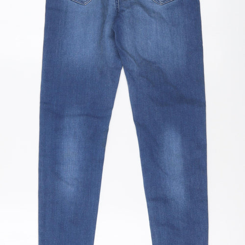 Miss Selfridge Womens Blue Cotton Skinny Jeans Size 6 L27 in Regular Button