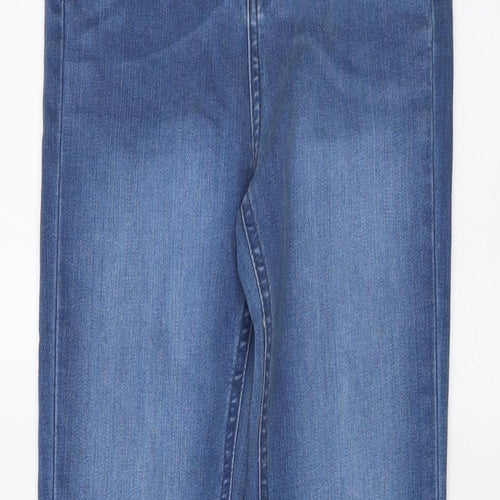 Miss Selfridge Womens Blue Cotton Skinny Jeans Size 6 L27 in Regular Button
