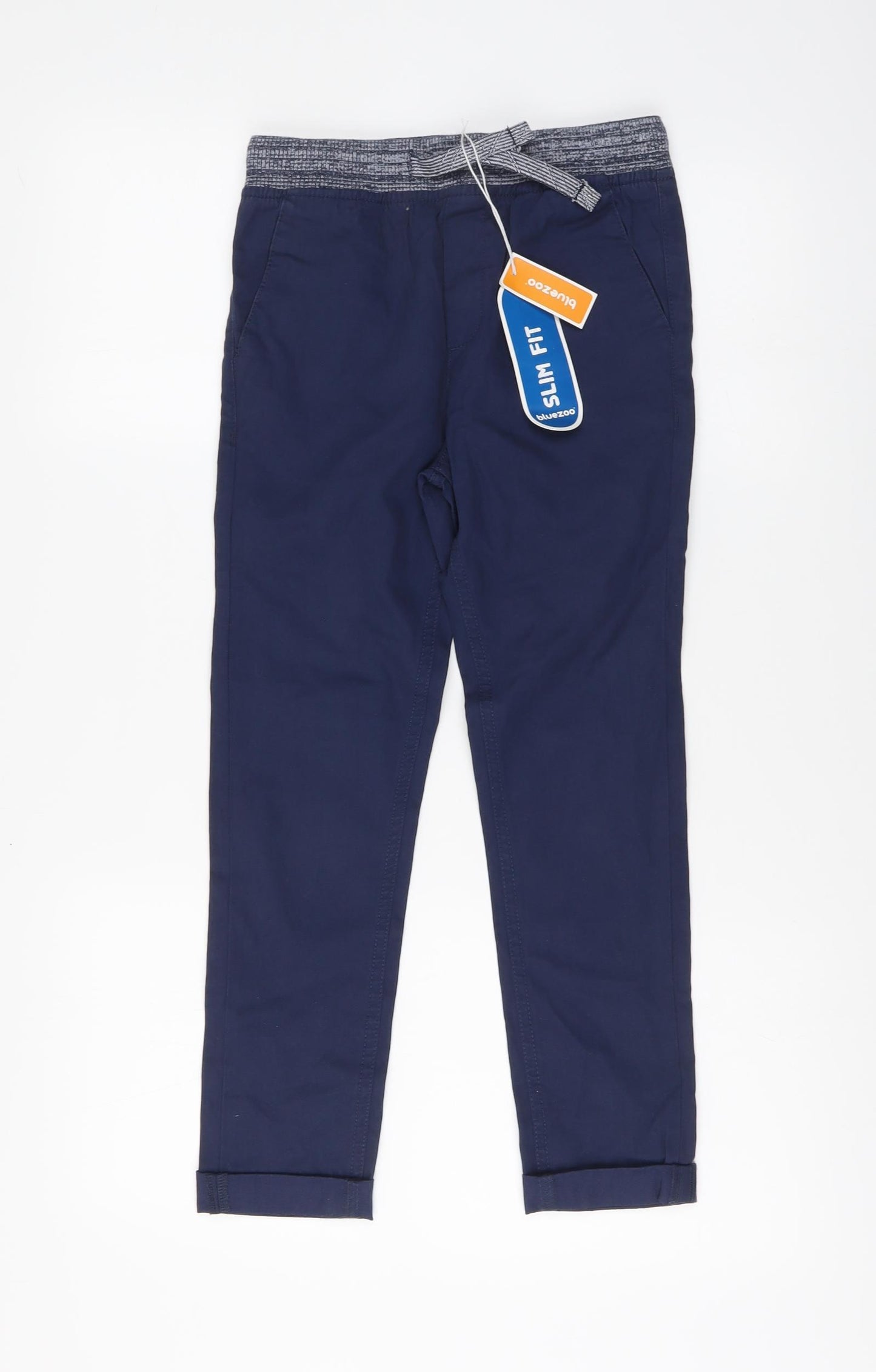 Blue Zoo Boys Blue Cotton Jegging Trousers Size 9 Months Regular Button