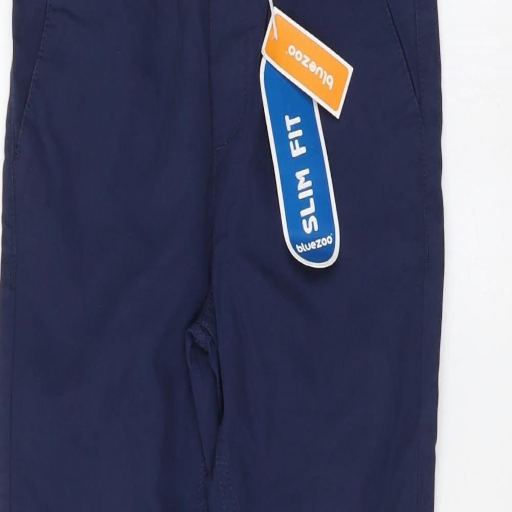 Blue Zoo Boys Blue Cotton Jegging Trousers Size 9 Months Regular Button