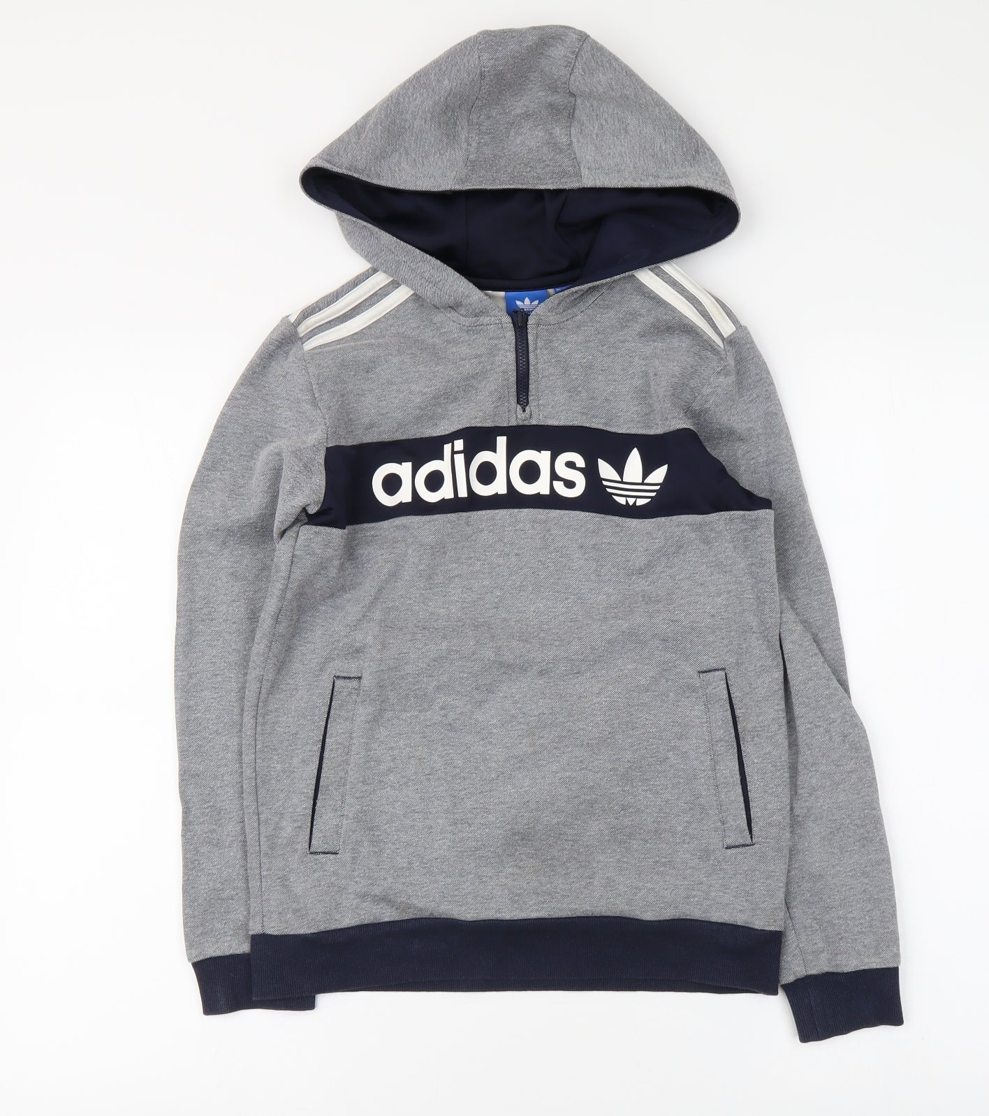 adidas Boys Green Polyester Pullover Hoodie Size 11-12 Years Pullover