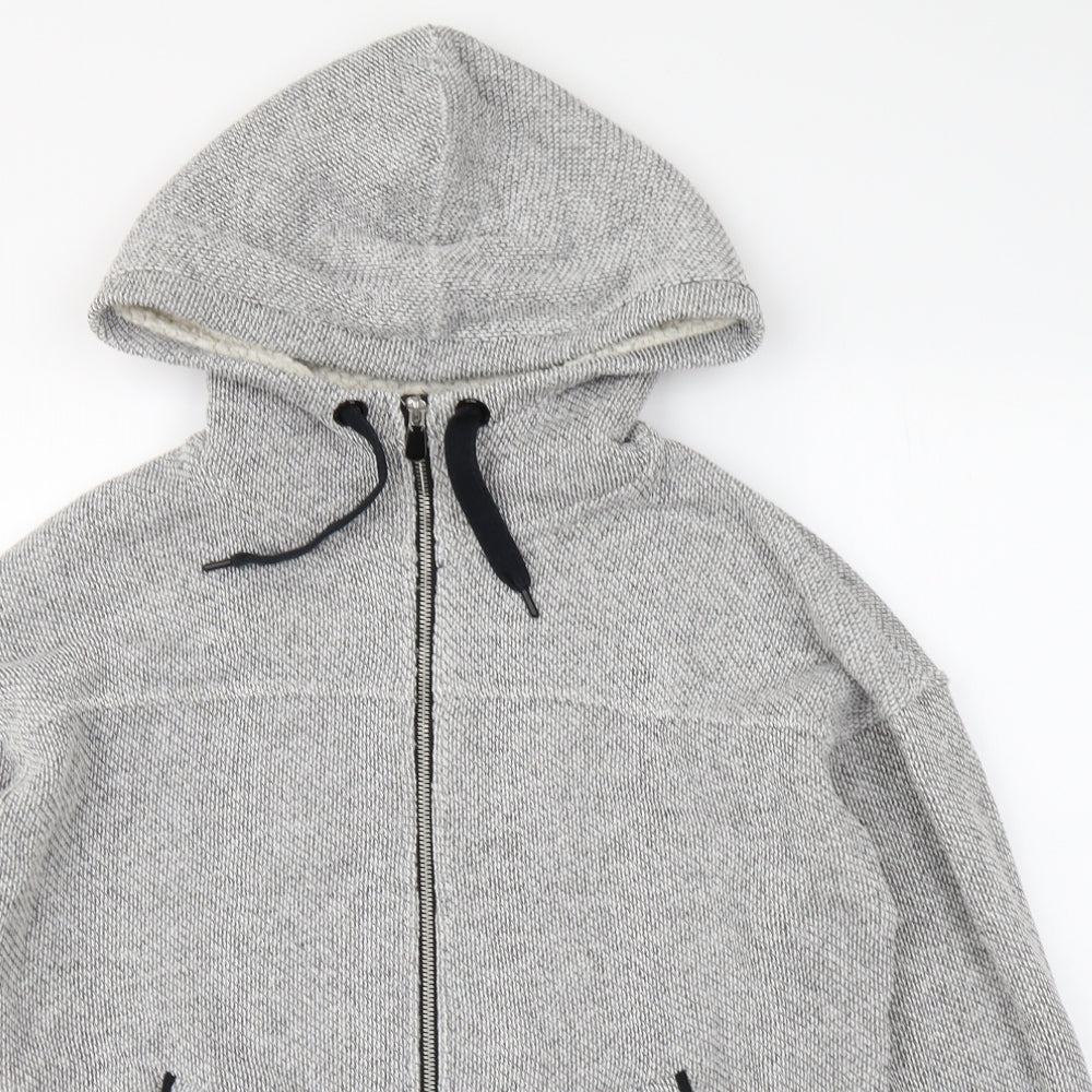 NEXT Womens Grey Cotton Full Zip Hoodie Size 12 Zip