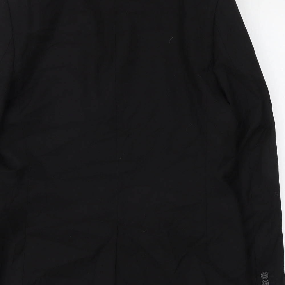 H&M Mens Black Polyester Jacket Suit Jacket Size L