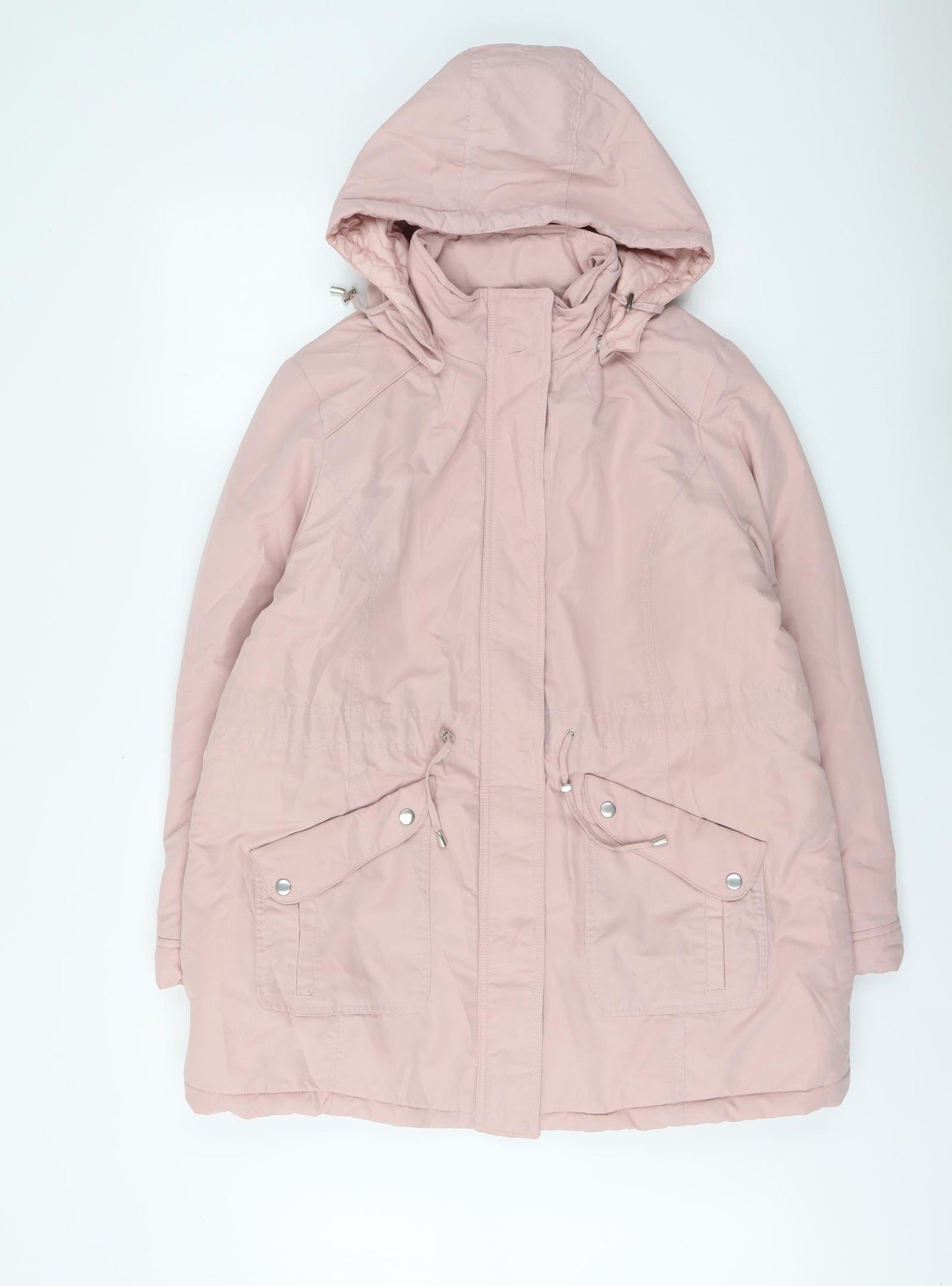 Authentic Womens Pink Parka Jacket Size 16 Zip