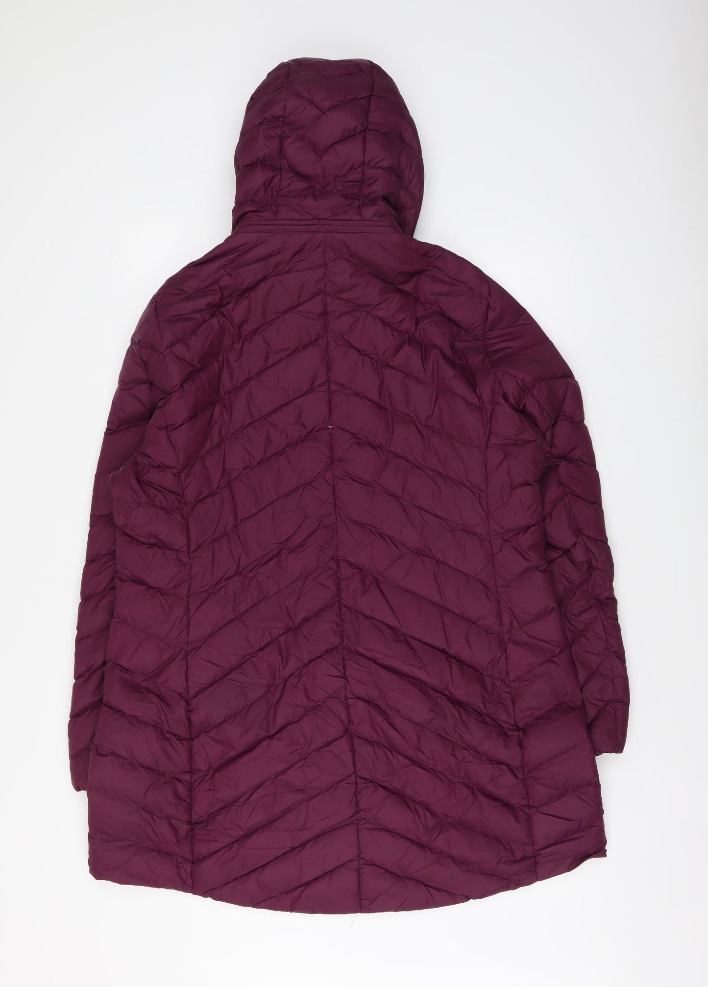 Marks and Spencer Womens Purple Quilted Jacket Size 18 Zip