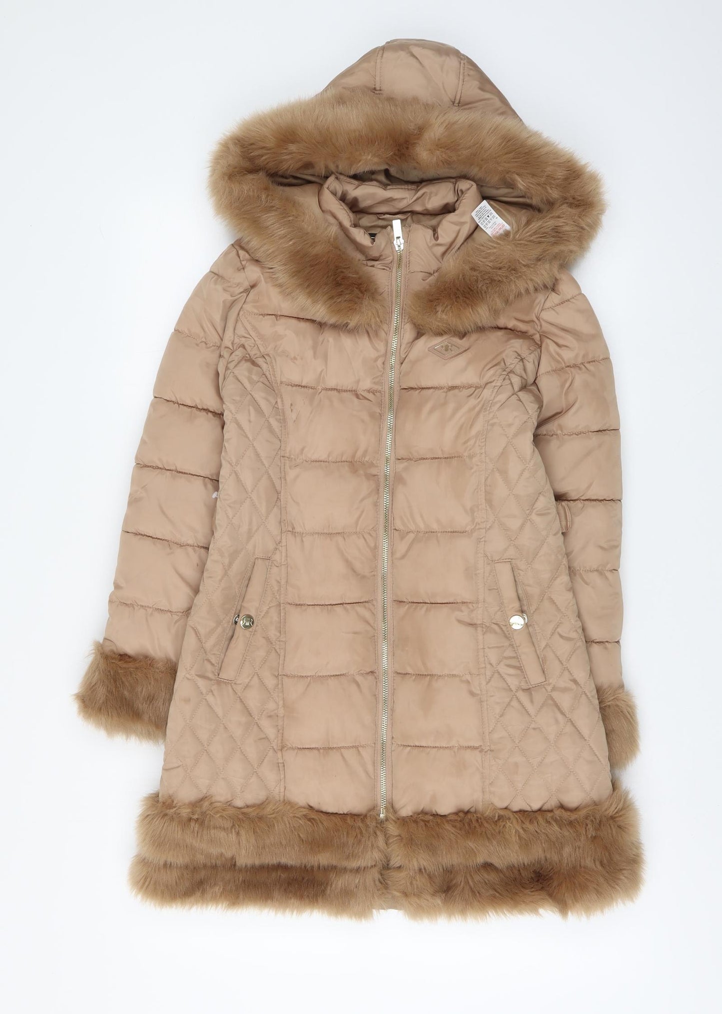 River Island Girls Beige Jacket Size 11-12 Years Zip