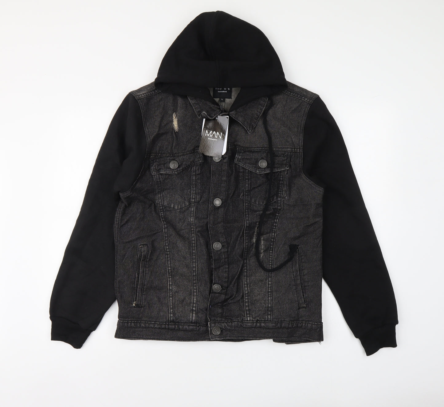 Topman Mens Black Jacket Size L Button