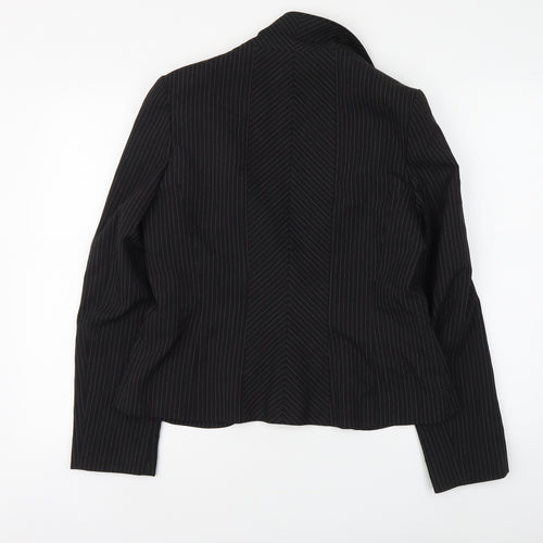 Evie Womens Black Striped Polyester Jacket Suit Jacket Size 16