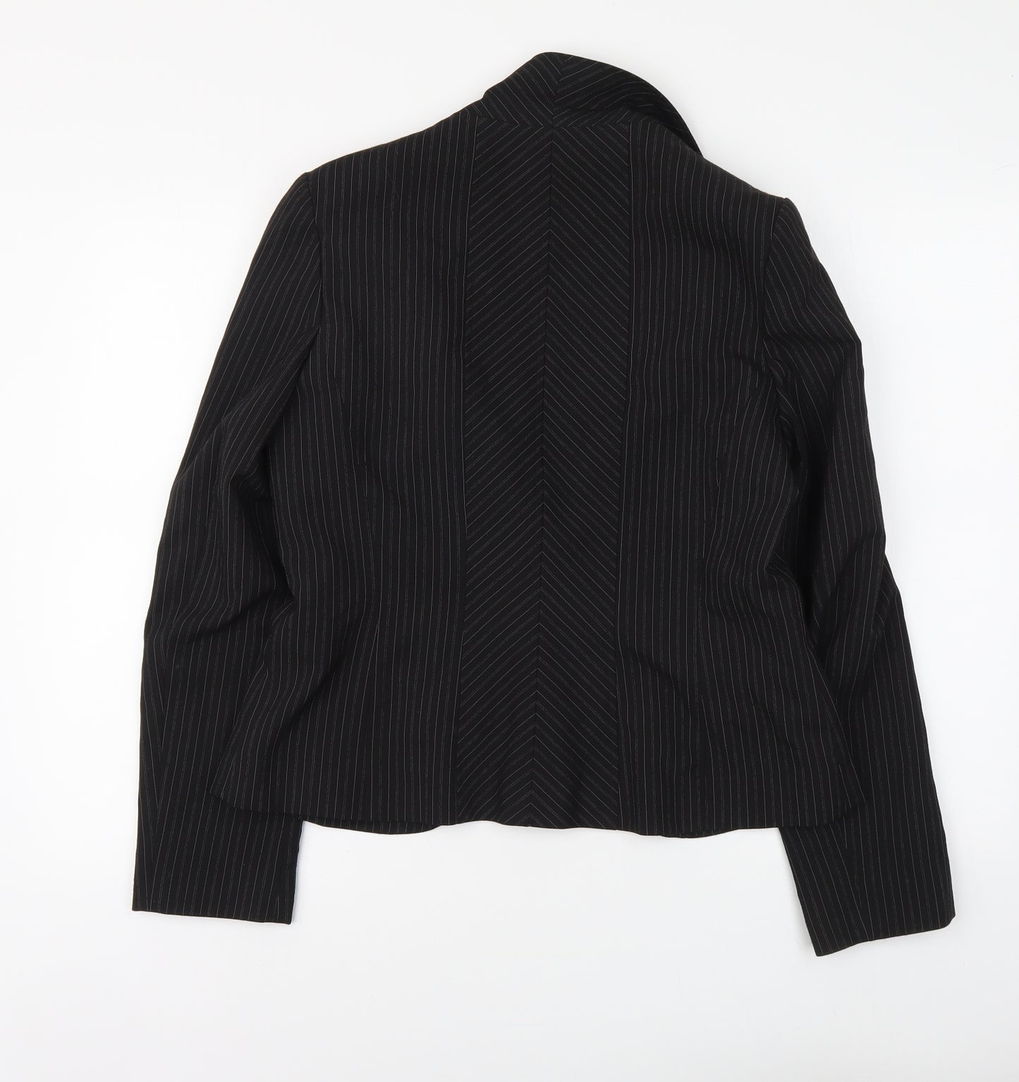 Evie Womens Black Striped Polyester Jacket Suit Jacket Size 16