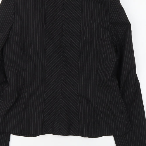 Evie Womens Black Striped Polyester Jacket Suit Jacket Size 16