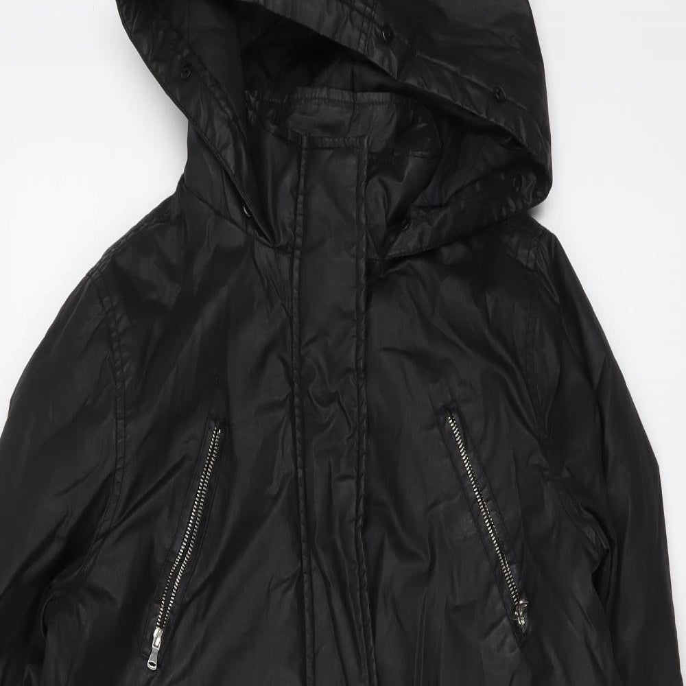 Papaya Womens Black Parka Jacket Size 12 Zip