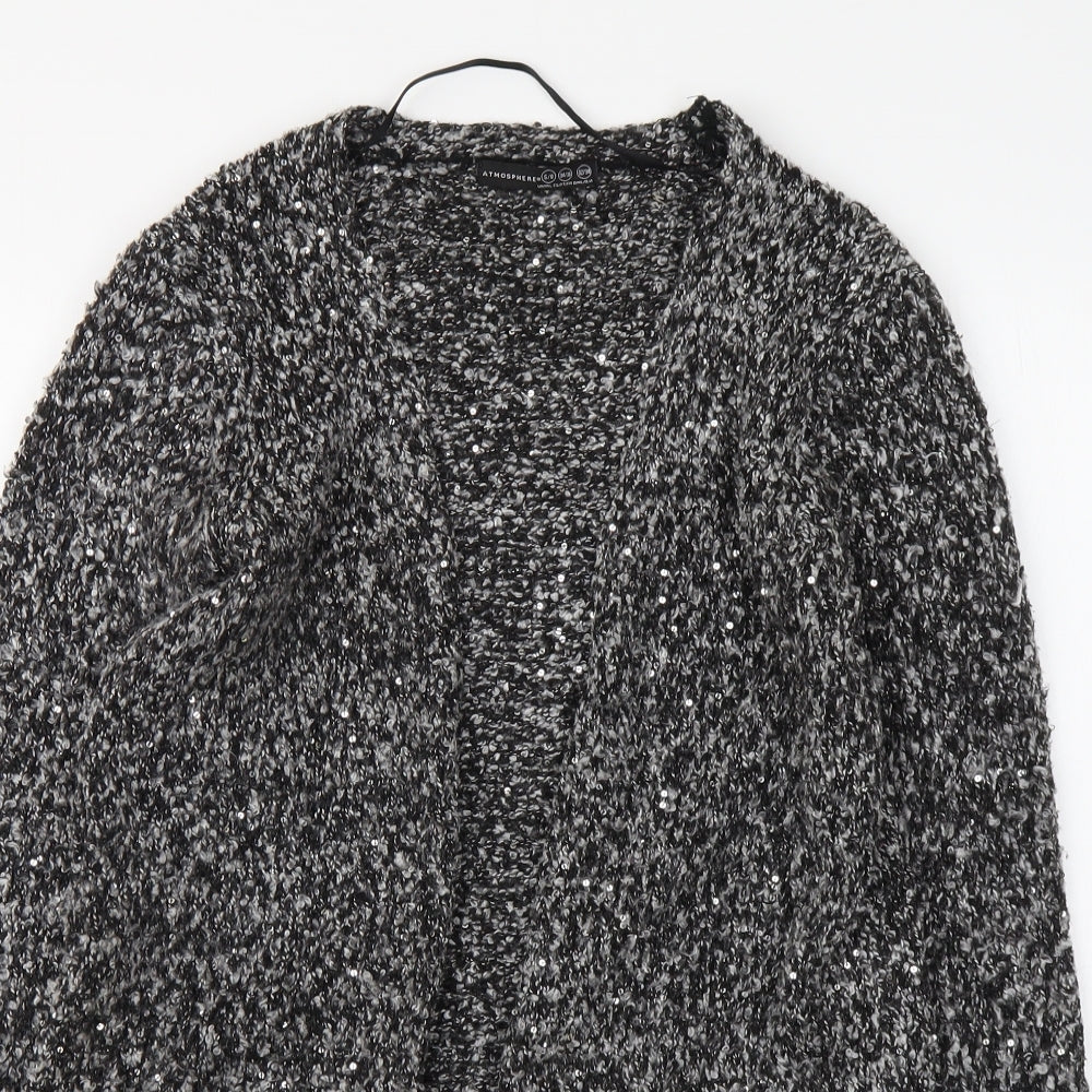 Atmosphere Womens Grey V-Neck Polyester Cardigan Jumper Size 6