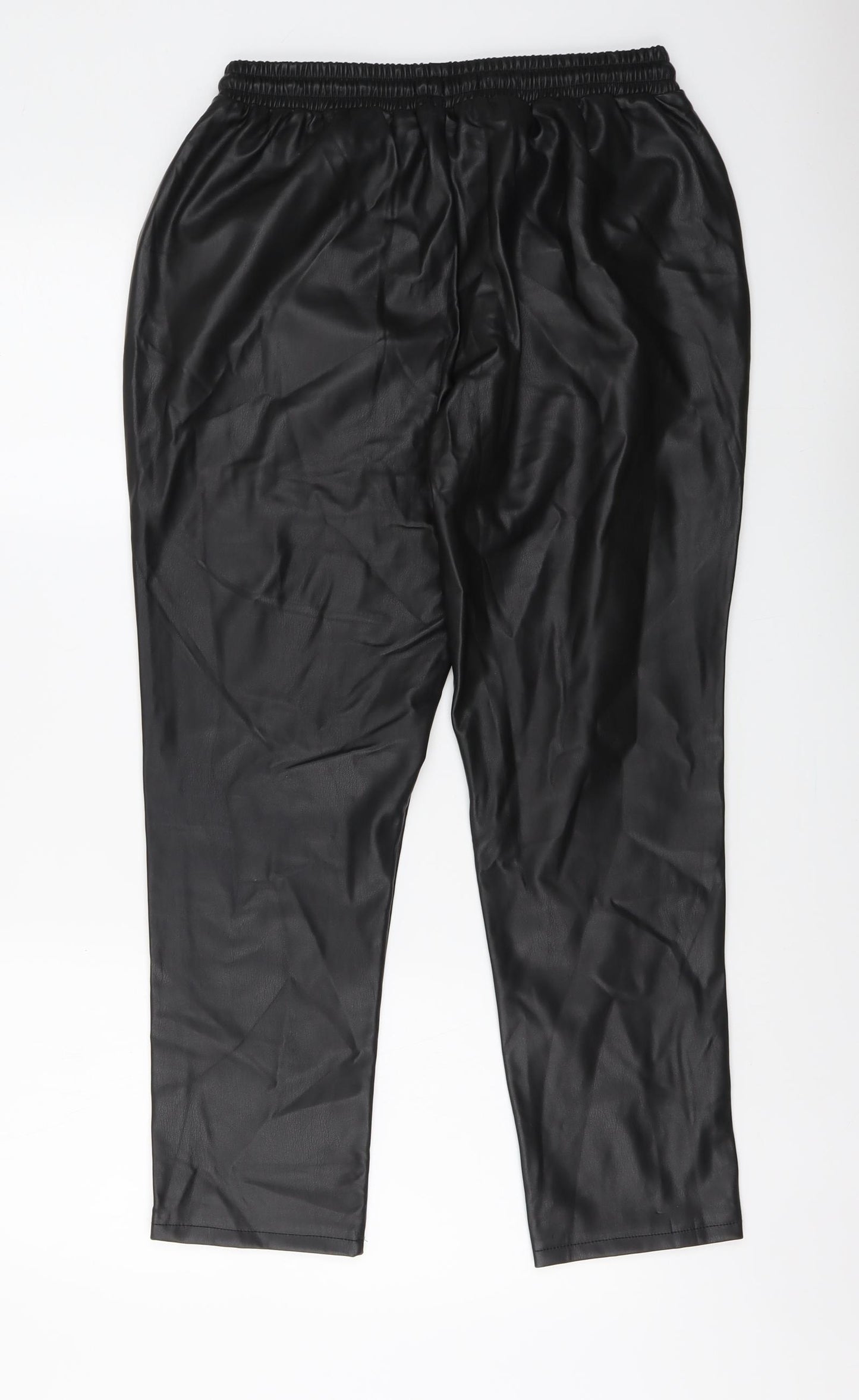 Primark Womens Black Polyester Sweatpants Trousers Size 12 L27 in Regular Button