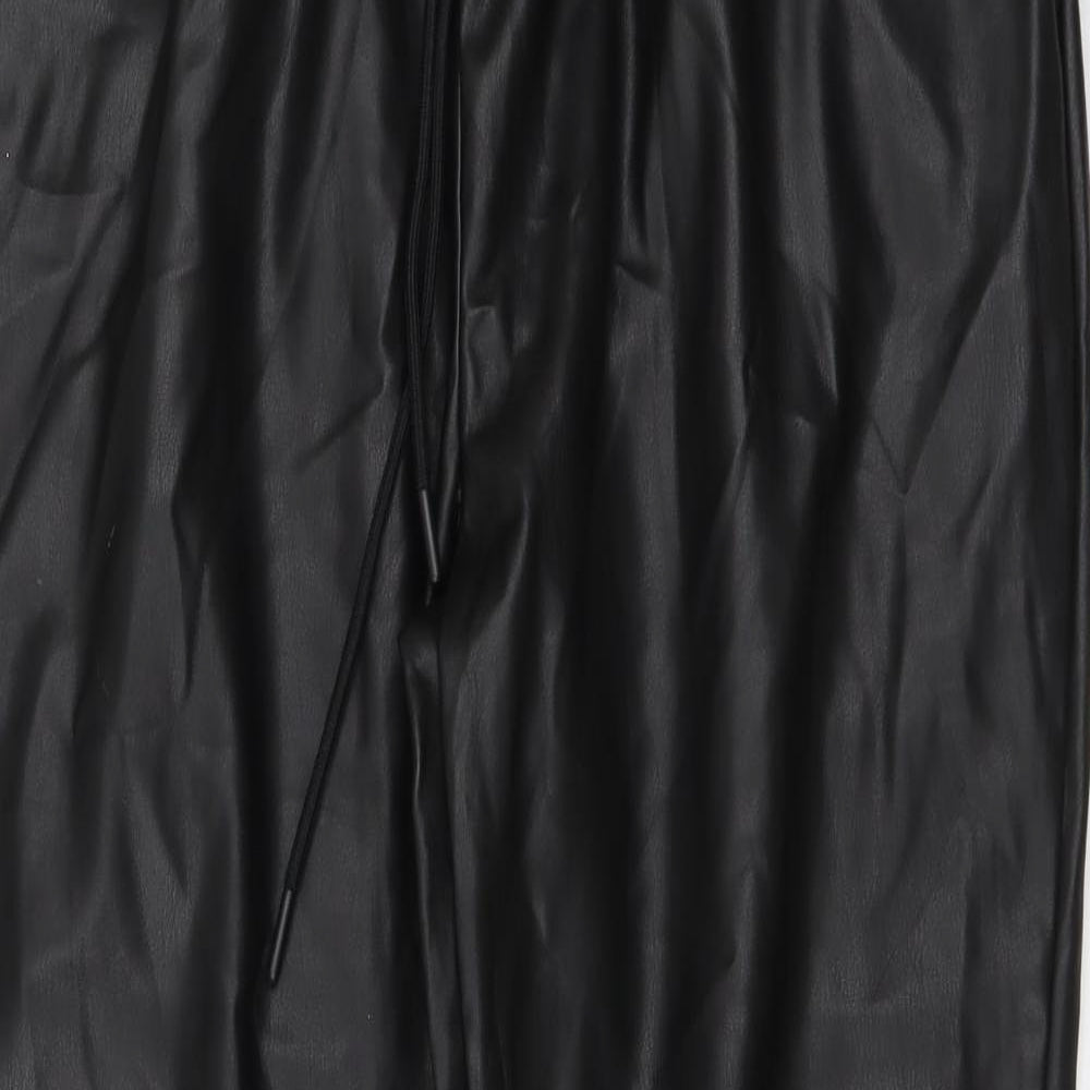 Primark Womens Black Polyester Sweatpants Trousers Size 12 L27 in Regular Button