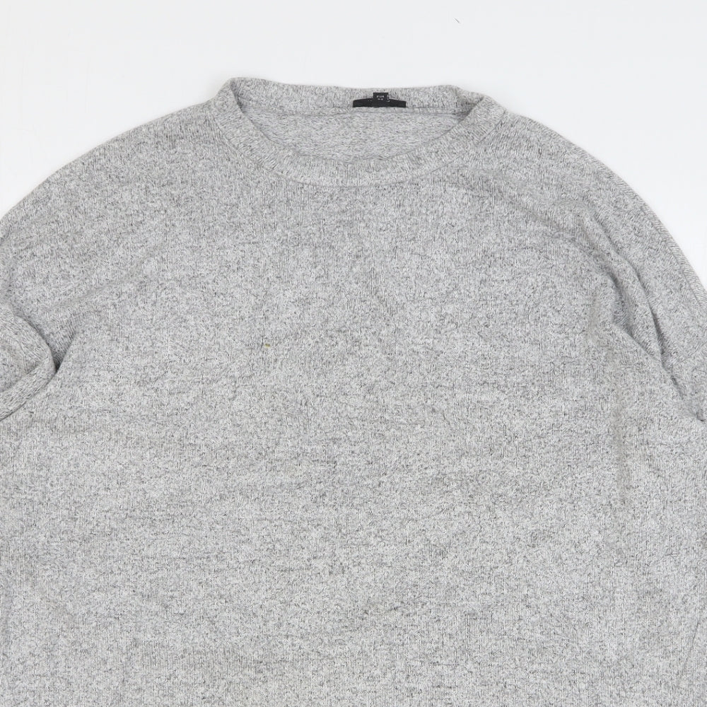 River Island Womens Grey Round Neck Polyester Pullover Jumper Size 10