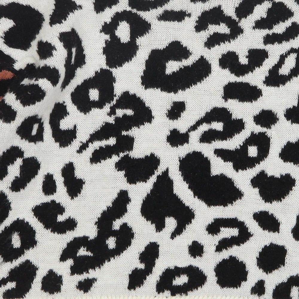 Marks and Spencer Womens Multicoloured Round Neck Animal Print Acrylic Pullover Jumper Size M - Leopard Print