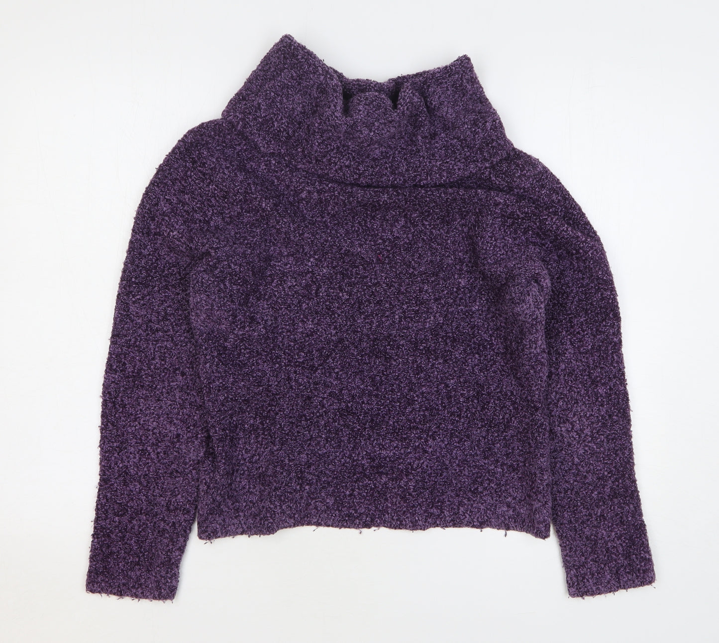 Marks and Spencer Womens Purple Roll Neck Wool Pullover Jumper Size 14