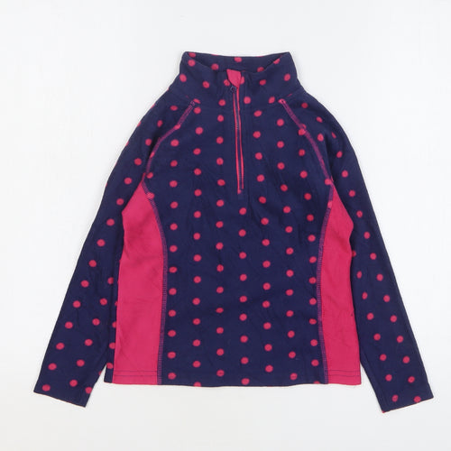 Crane Girls Blue Polka Dot Polyester Pullover Sweatshirt Size 5-6 Years Zip