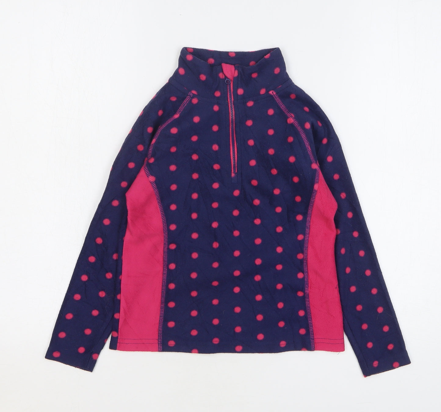 Crane Girls Blue Polka Dot Polyester Pullover Sweatshirt Size 5-6 Years Zip