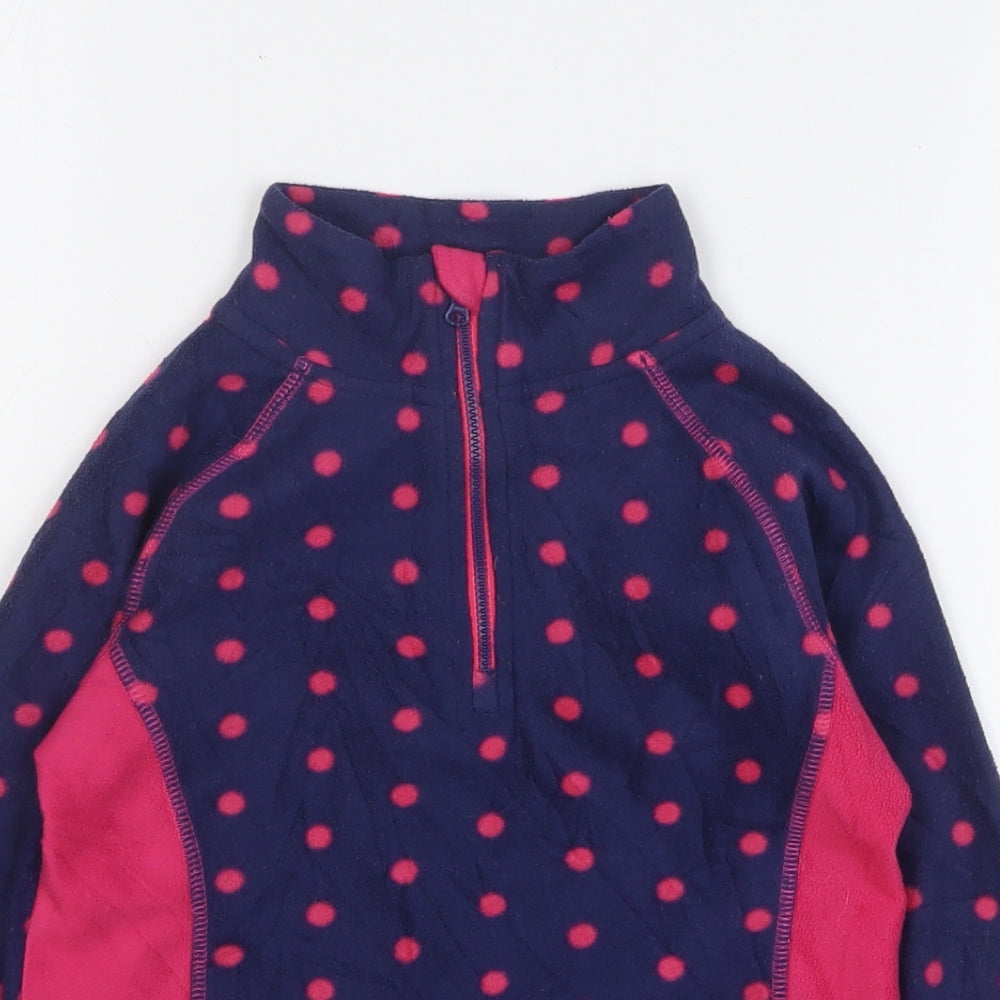Crane Girls Blue Polka Dot Polyester Pullover Sweatshirt Size 5-6 Years Zip