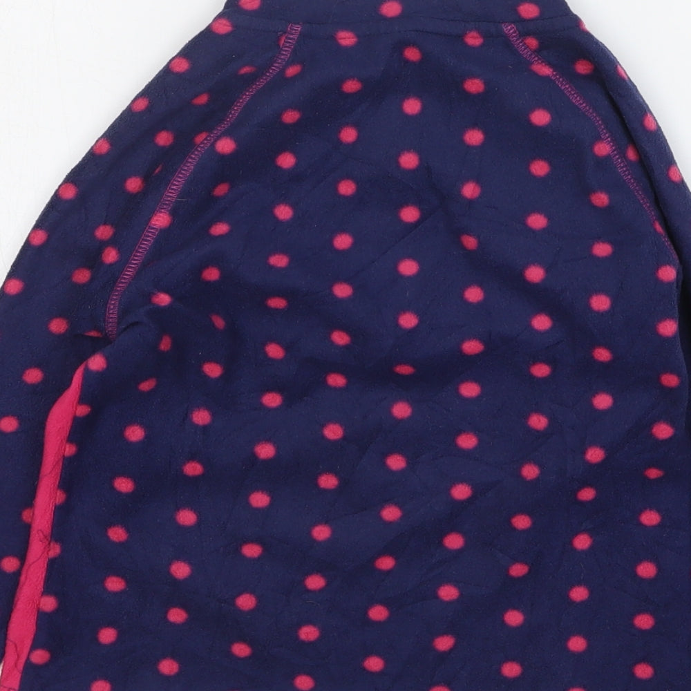Crane Girls Blue Polka Dot Polyester Pullover Sweatshirt Size 5-6 Years Zip