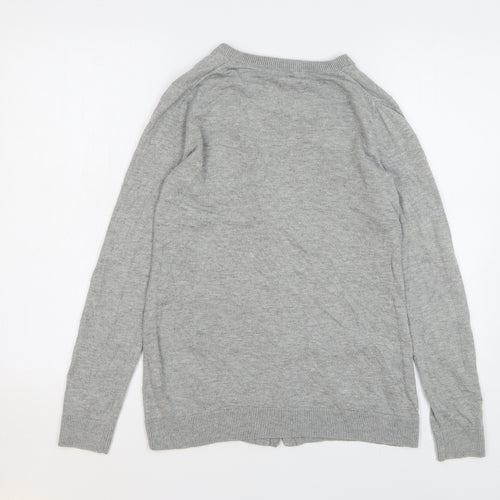 Gap Womens Grey V-Neck Nylon Cardigan Jumper Size S