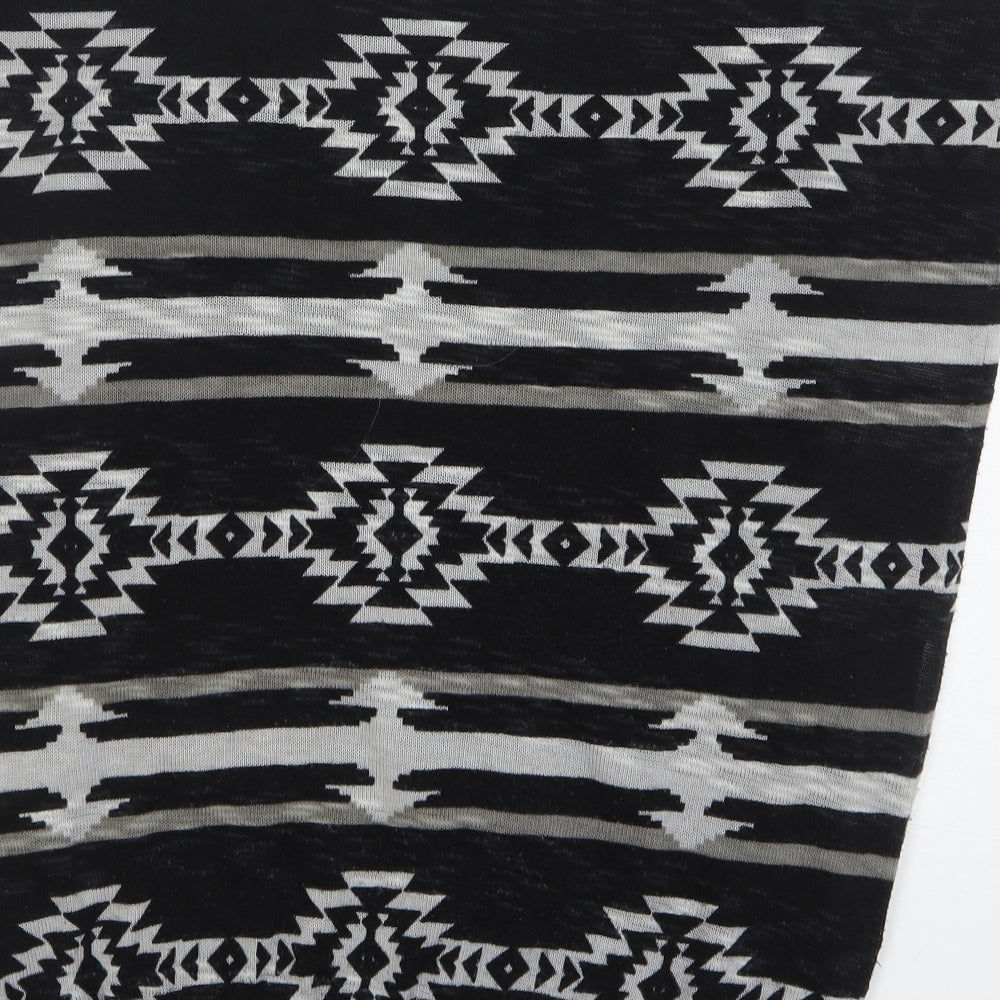 AND Womens Black Boat Neck Geometric Polyester Vest Jumper Size M