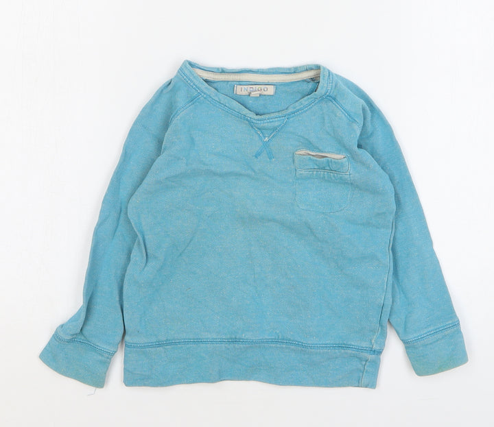 Indigo Boys Blue Cotton Pullover Sweatshirt Size 3-4 Years Pullover