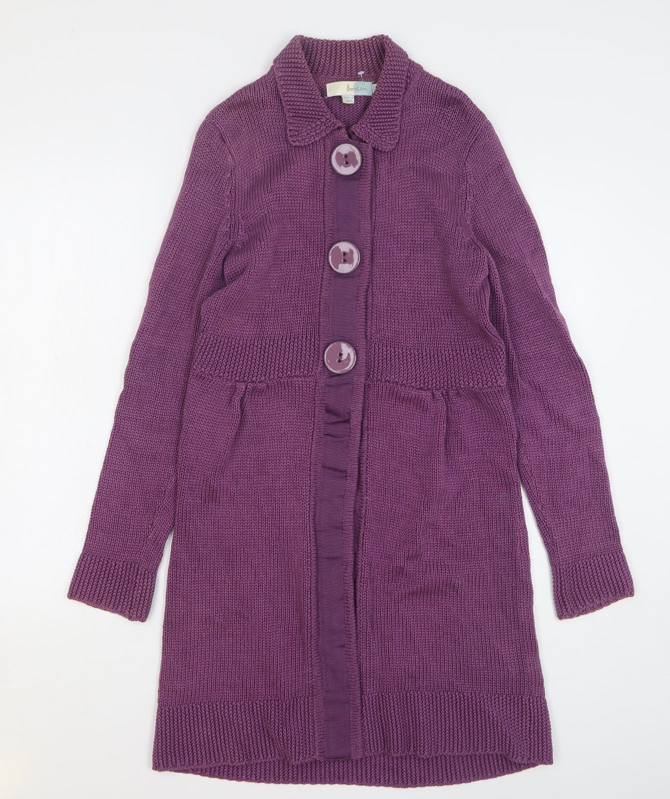 Boden Womens Purple Overcoat Coatigan Size 10 Button