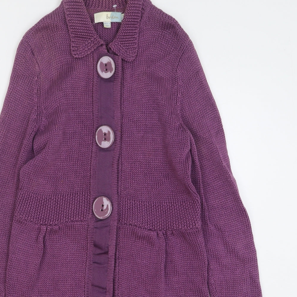 Boden Womens Purple Overcoat Coatigan Size 10 Button