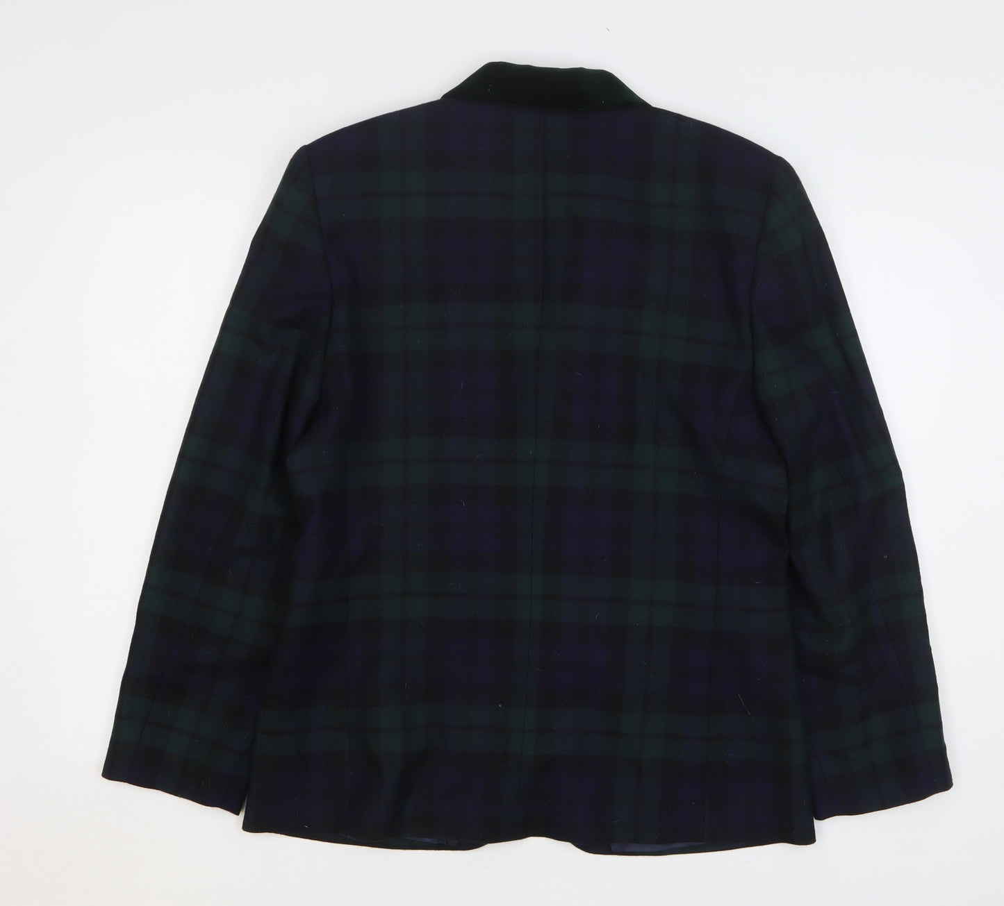 Hirsch Womens Green Plaid Wool Jacket Suit Jacket Size 14