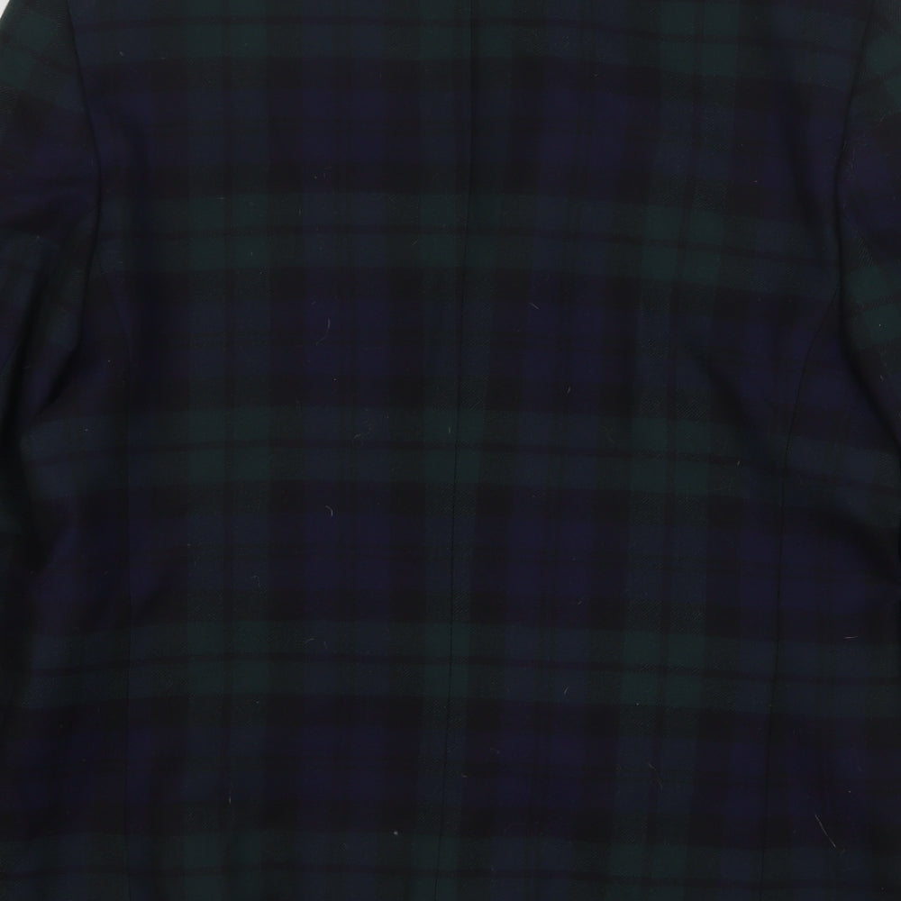Hirsch Womens Green Plaid Wool Jacket Suit Jacket Size 14