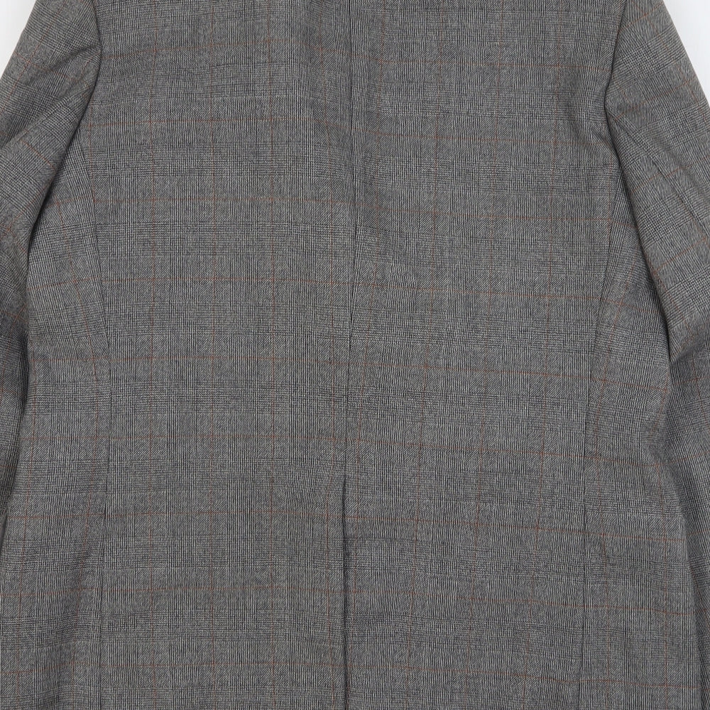 Preworn Mens Grey Check Wool Jacket Suit Jacket Size 44