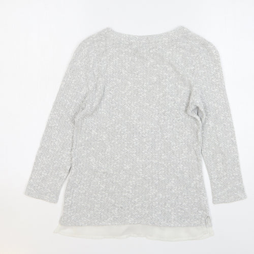 TU Womens Grey Round Neck Cotton Pullover Jumper Size 8 - Love Heart