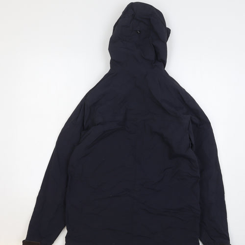 FLY53 Mens Black Rain Coat Coat Size M Zip