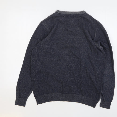 George Mens Blue Cotton Pullover Sweatshirt Size L