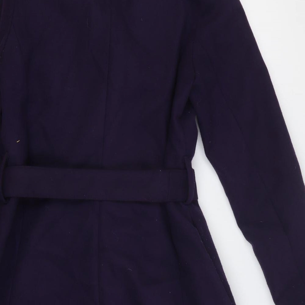Peruggi Womens Purple Overcoat Coat Size 14 Button