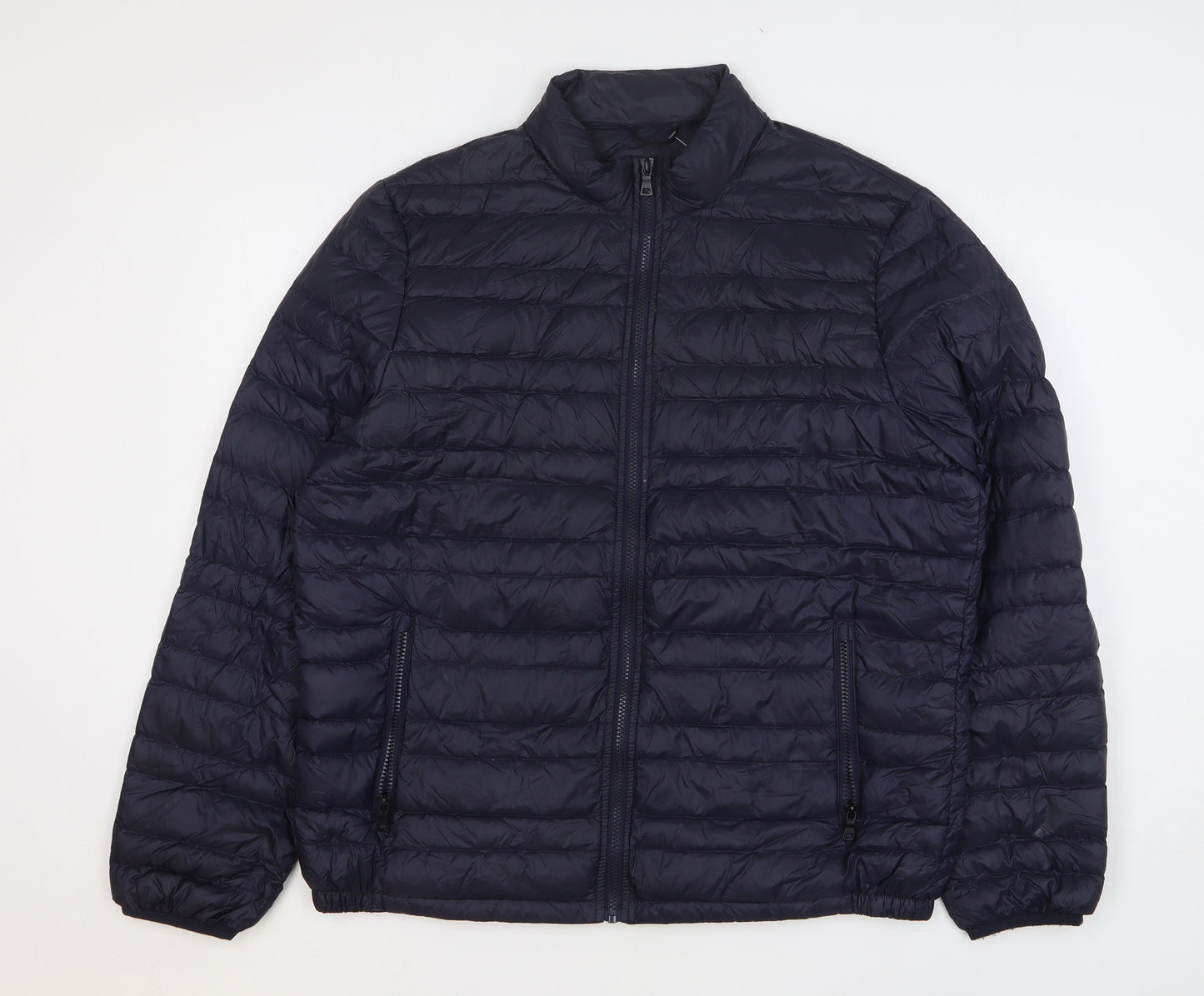 Marks and Spencer Mens Blue Puffer Jacket Jacket Size L Zip