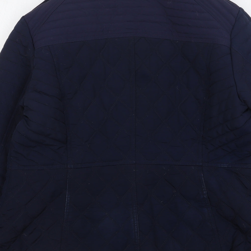 NEXT Womens Blue Quilted Jacket Size 16 Zip