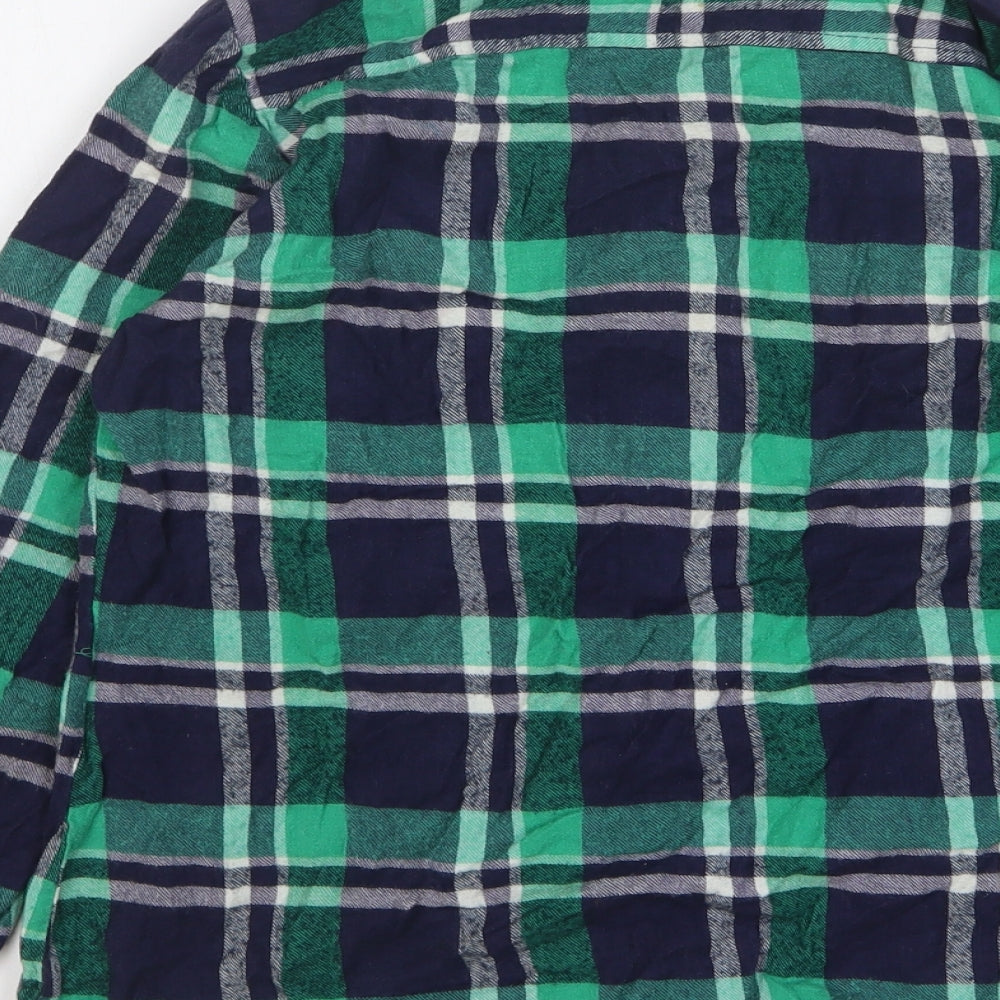 Atmosphere Womens Green Check Cotton Basic Button-Up Size 8 Collared