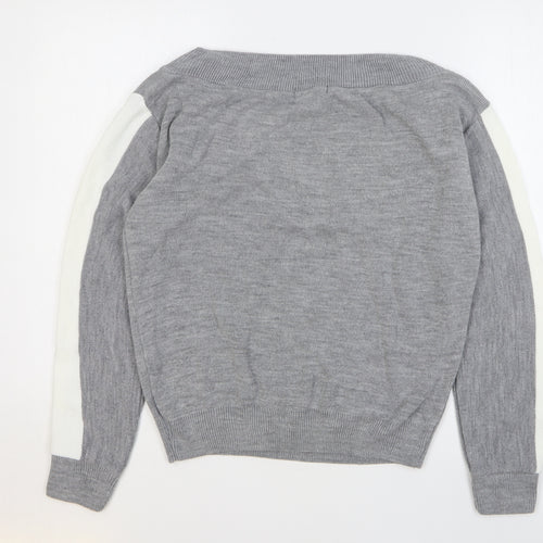 Unique 21 Womens Grey Acrylic Pullover Sweatshirt Size 10 Pullover