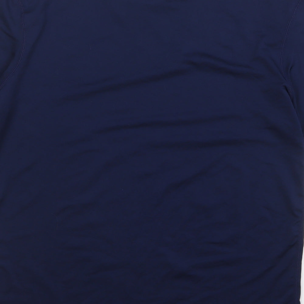 Reebok Womens Blue Polyester Basic T-Shirt Size M Round Neck Pullover