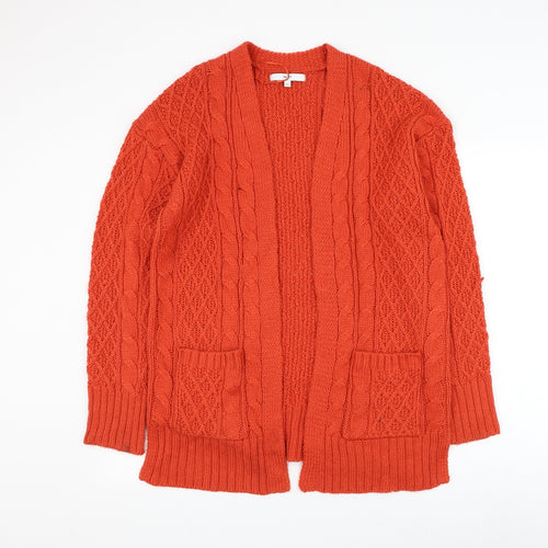 NEXT Womens Red V-Neck Acrylic Cardigan Jumper Size XS