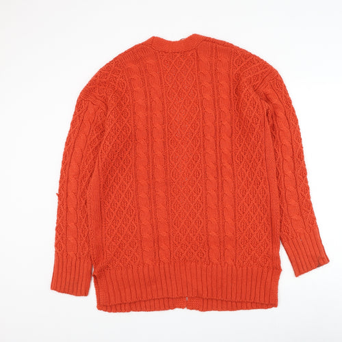 NEXT Womens Red V-Neck Acrylic Cardigan Jumper Size XS