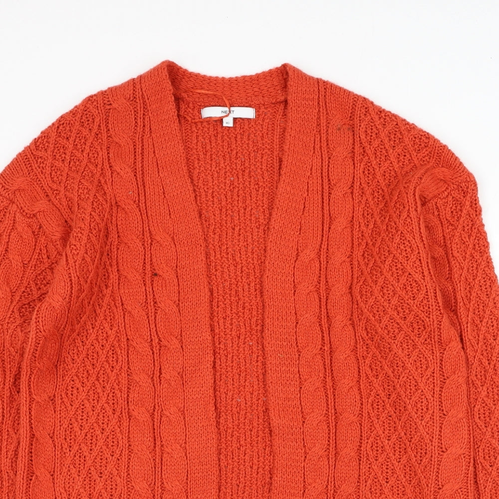 NEXT Womens Red V-Neck Acrylic Cardigan Jumper Size XS