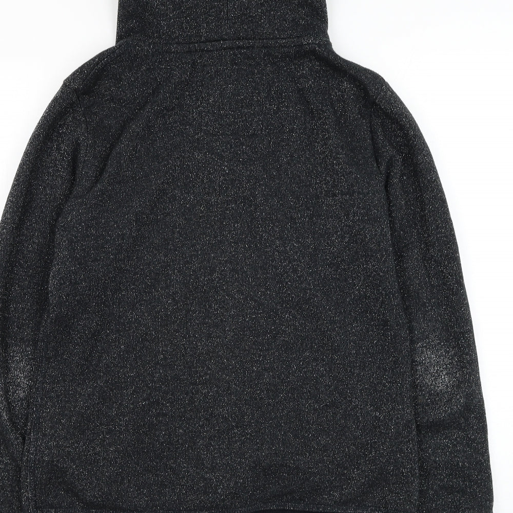 Superdry Womens Black Cotton Full Zip Hoodie Size L Zip