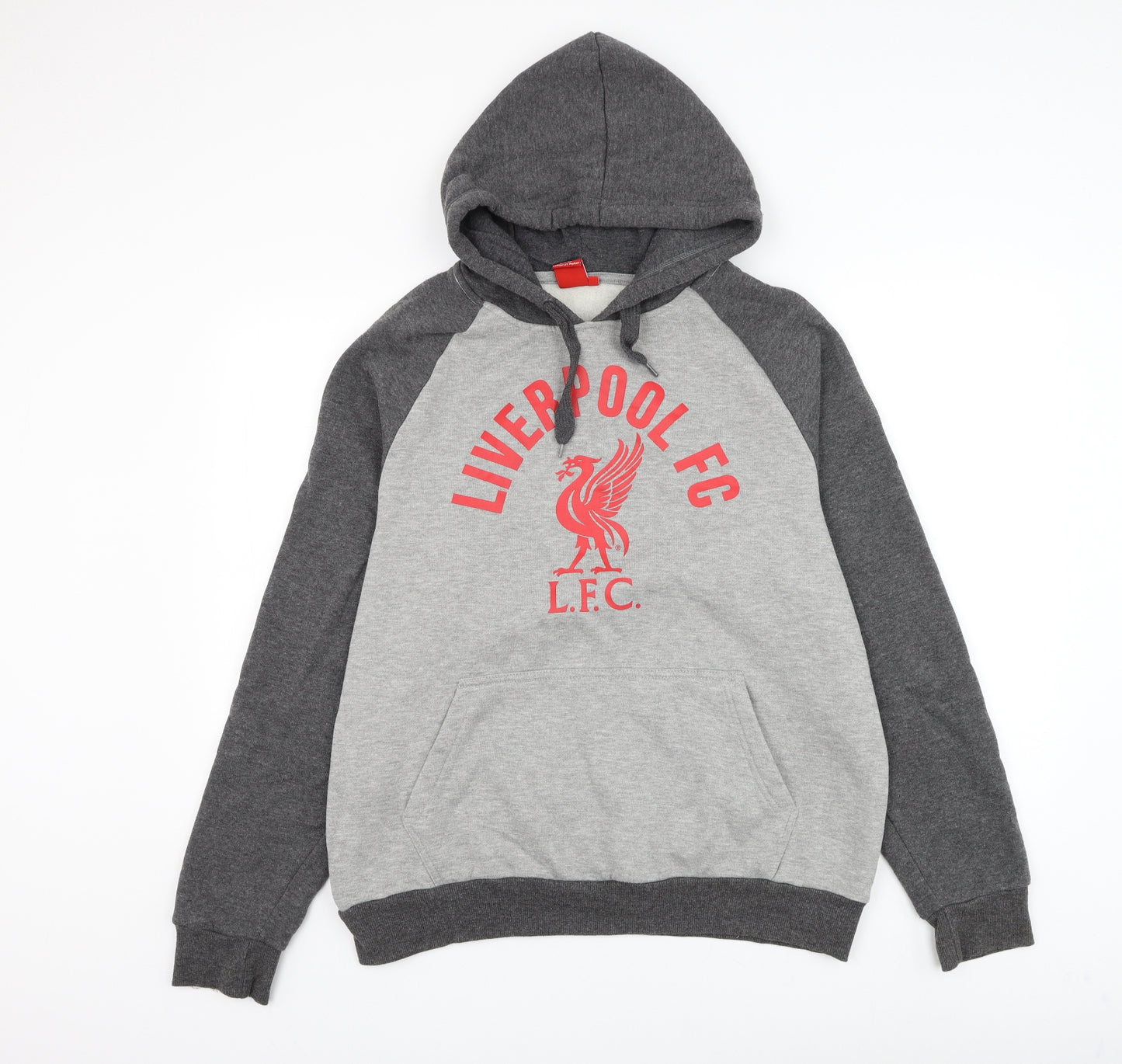 Liverpool FC Mens Grey Polyester Pullover Hoodie Size L - Liverpool Football Club